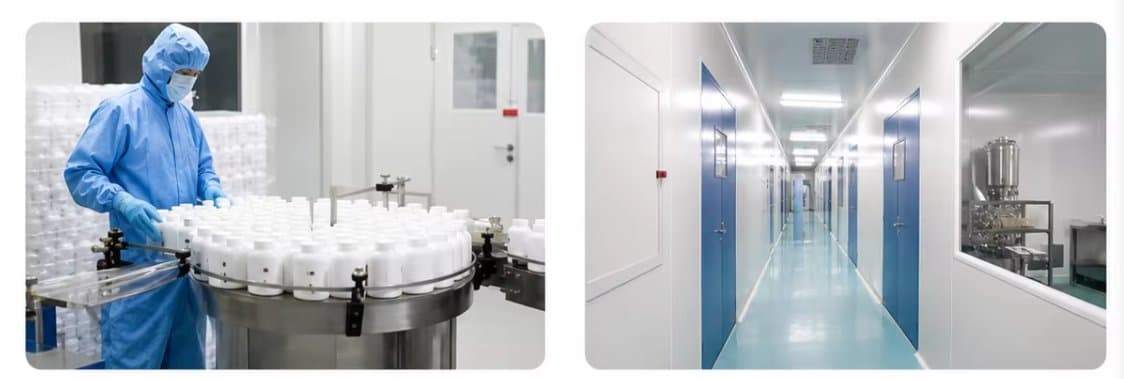 Cleanroom bottling operation and controlled production facility
